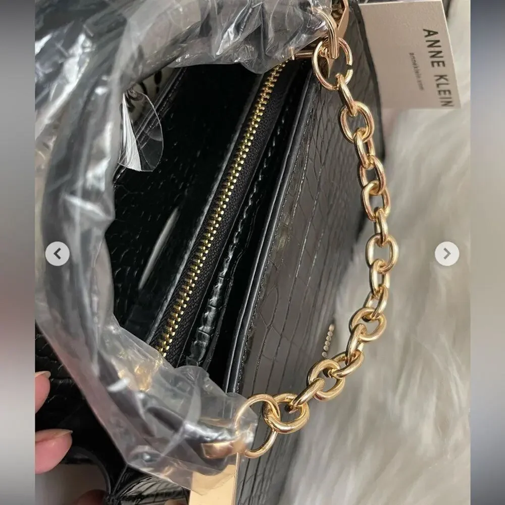 ANNE KLEIN Black Satchel with Wallet AKG5041 New in Box / with Tag MSRP $95